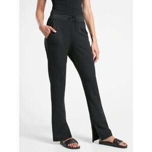 Athleta Hermosa Black Pant Women’s Size Medium Split Hem Pockets Drawstring